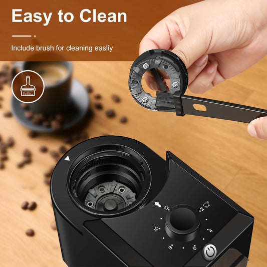 Automatic Burr Coffee Grinder – 28 Adjustable Settings for Espresso, French Press & Drip