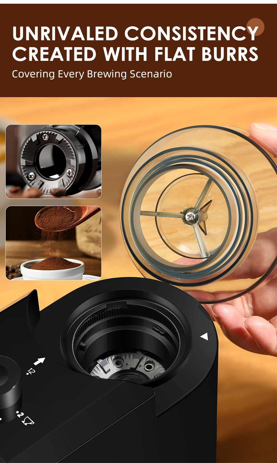 Automatic Burr Coffee Grinder – 28 Adjustable Settings for Espresso, French Press & Drip