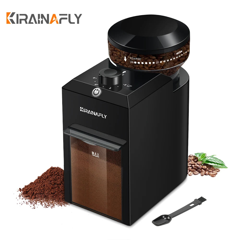 Automatic Burr Coffee Grinder – 28 Adjustable Settings for Espresso, French Press & Drip