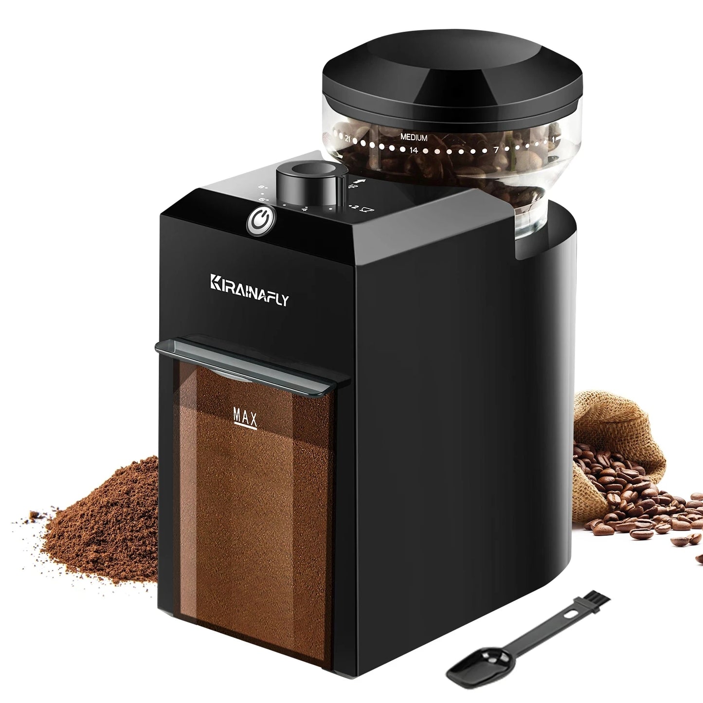 Automatic Burr Coffee Grinder – 28 Adjustable Settings for Espresso, French Press & Drip