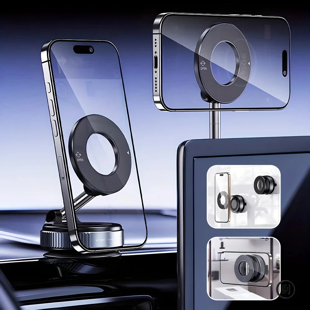 Magnetic Foldable Car Phone Holder (360° Adjustable Mount)
