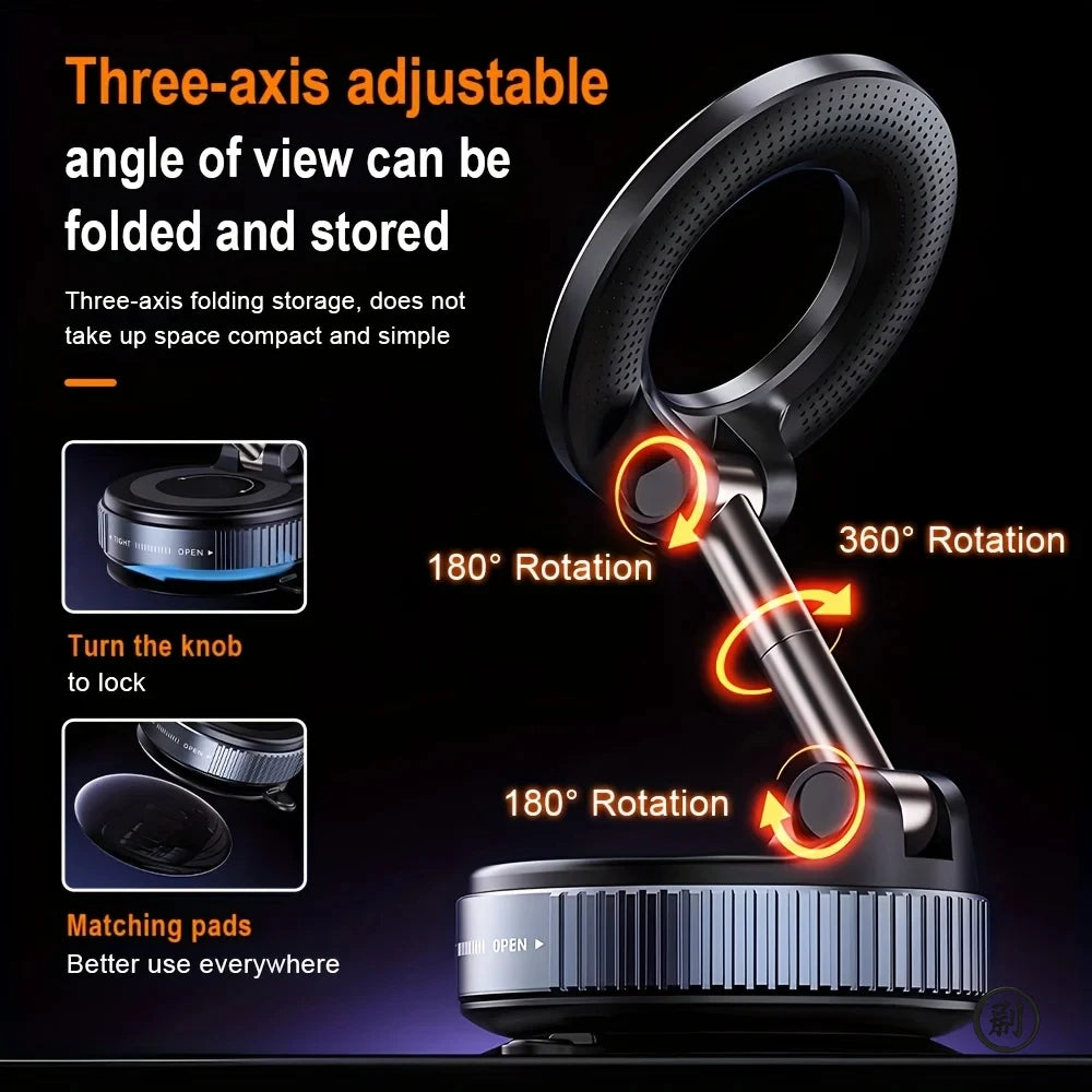Magnetic Foldable Car Phone Holder (360° Adjustable Mount)