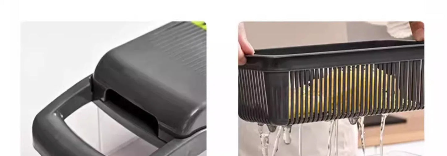 16-in-1 Vegetable Chopper, Slicer, Dicer & Grater with Container & Safety Guard